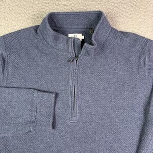 7 Diamonds Restoration 1/4 Zip Performance Sweater Mens Large Blue Quilted